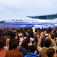 Guests attend a ceremony marking the 1st delivery of a Boeing 737 Max passenger airplane to Air China at the Boeing Zhoushan completion center in Zhoushan, Zhejiang province, China, December 15, 2018.